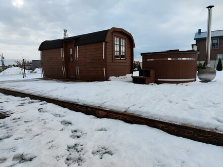 Holzsauna Außensauna Saunahaus Panorama Neue Zimmer 2 Holz Kiefernholz