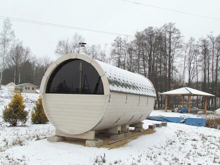 Saunafass Fasssauna Außensauna 46 mm Personen 6-8 Holz Thermoholz Sauna