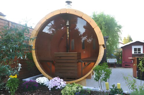Sauna Saunafass Gartensauna Außensauna Holzsauna 6-8 Personen 4,0 m