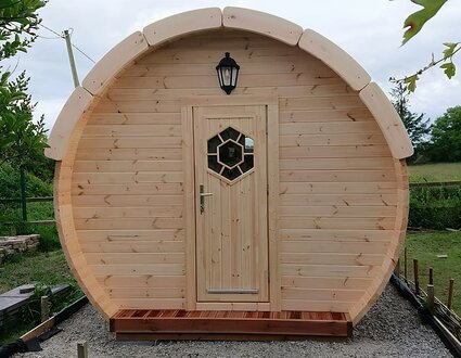 Campinghaus Ferienhaus Luxus Gartenhaus Baum Haus Camping Fass 5,9m