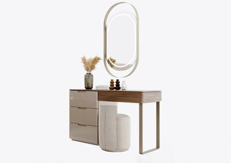 Schlafzimmer Set Luxus Schminktisch und Spiegel Hocker Design neu 3tlg