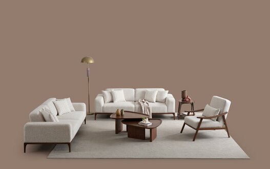 Sofagarnitur 3+3+1 Sitzer Wohnlandschaft Sofa Couch Polster Garnitur Sofas Leder