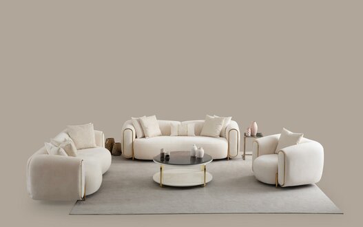 Sofagarnitur 3+3+1 Sitzer Set Design Sofa Polster Couchen Couch Modern Luxus Neu