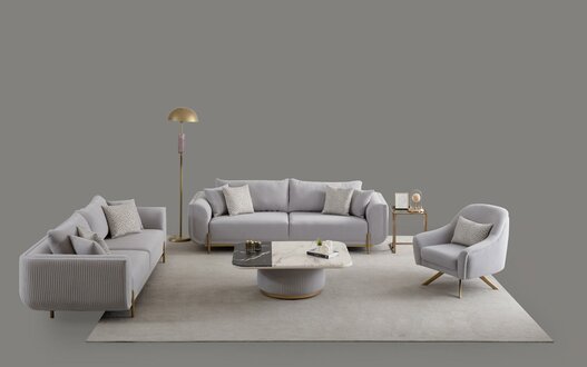 Sofagarnitur 3+3+1 Sitzer Neu Design Sofas Polster Couchen Textil Relax Modern