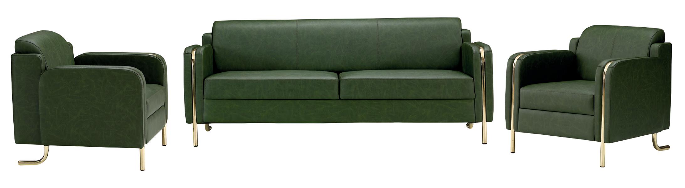 3tlg Sofa Set Wohnzimmer Luxus Leder Sofas Polster Sessel Garnitur Design Neu