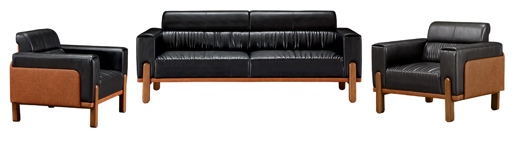 Wohnzimmer Set 3tlg Sofa 1+1+2 Sitzer Polster Leder Relax Modern Neu