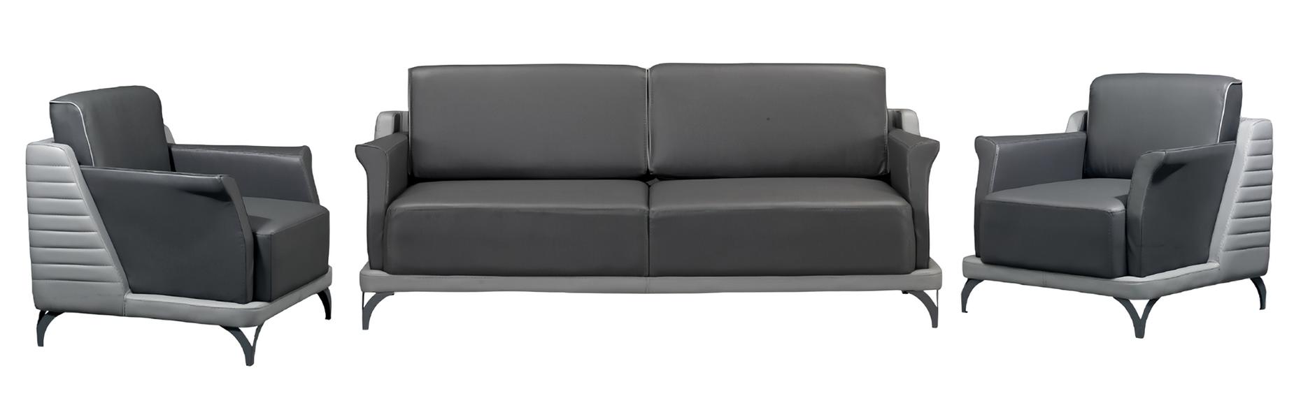 3tlg Sofagarnitur 3+1+1 Sitzer Sessel Leder Sofa Polster Garnitur Wohnzimmer