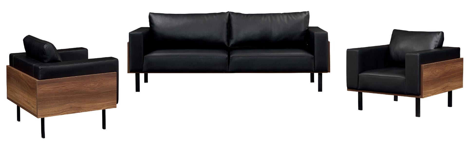 Set 3tlg Sofagarnitur 3+1+1 Polster Sessel Wohnzimmer Luxus Leder Modern Neu