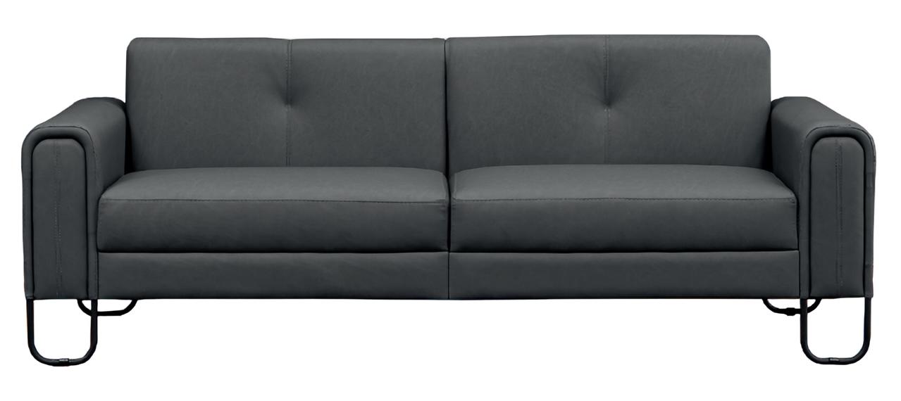 Sofa 3 Sitzer JV Möbel Wohnzimmer Einfarbig Design Couch Leder Holz Modern Neu