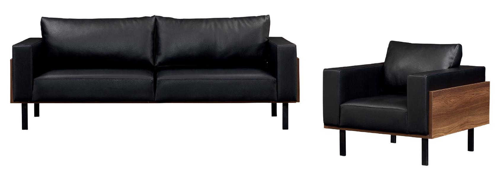 Sofagarnitur 3+1 Sitzer Sessel Polster Wohnzimmer Luxus Leder Couch Sofa