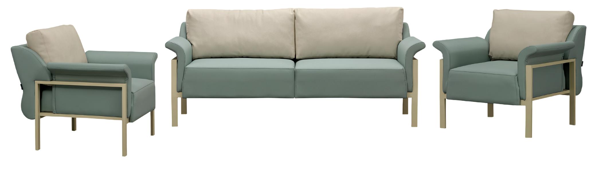 3tlg Sofa Sessel Dreisitzer Möbel Wohnzimmer Leder Polster Couchen Modern Neu