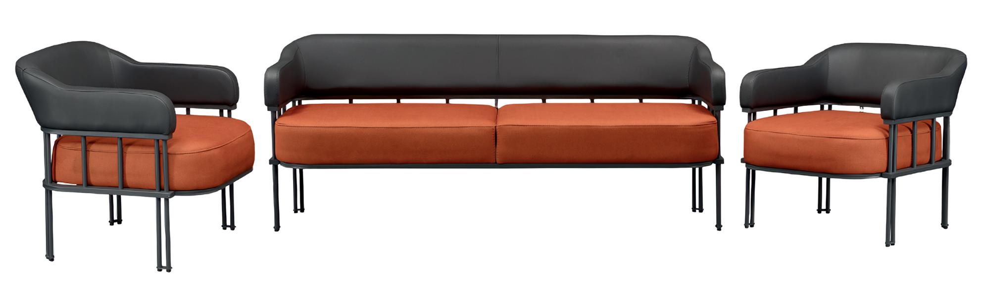 Set 3tlg Sofagarnitur Sessel Möbel Wohnzimmer Leder Polster Couchen Modern Neu