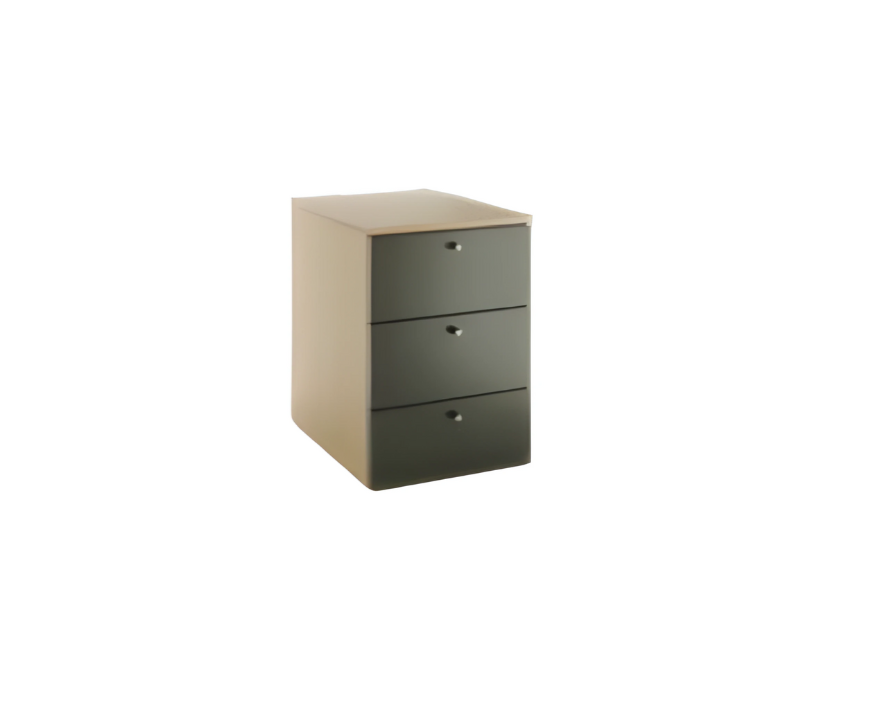 Moderne Bürokommode braun grau Stauraum Büro Holzmöbel Arbeitsbereich