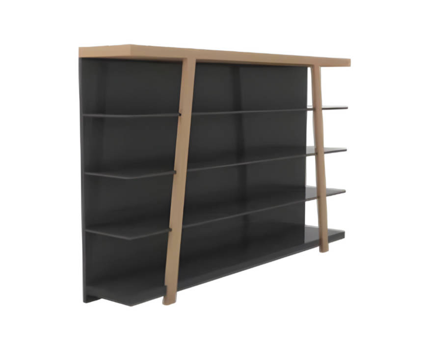 Modernes Bücherregal braun schwarz Stilvolle Büromöbel Holz Regalschrank