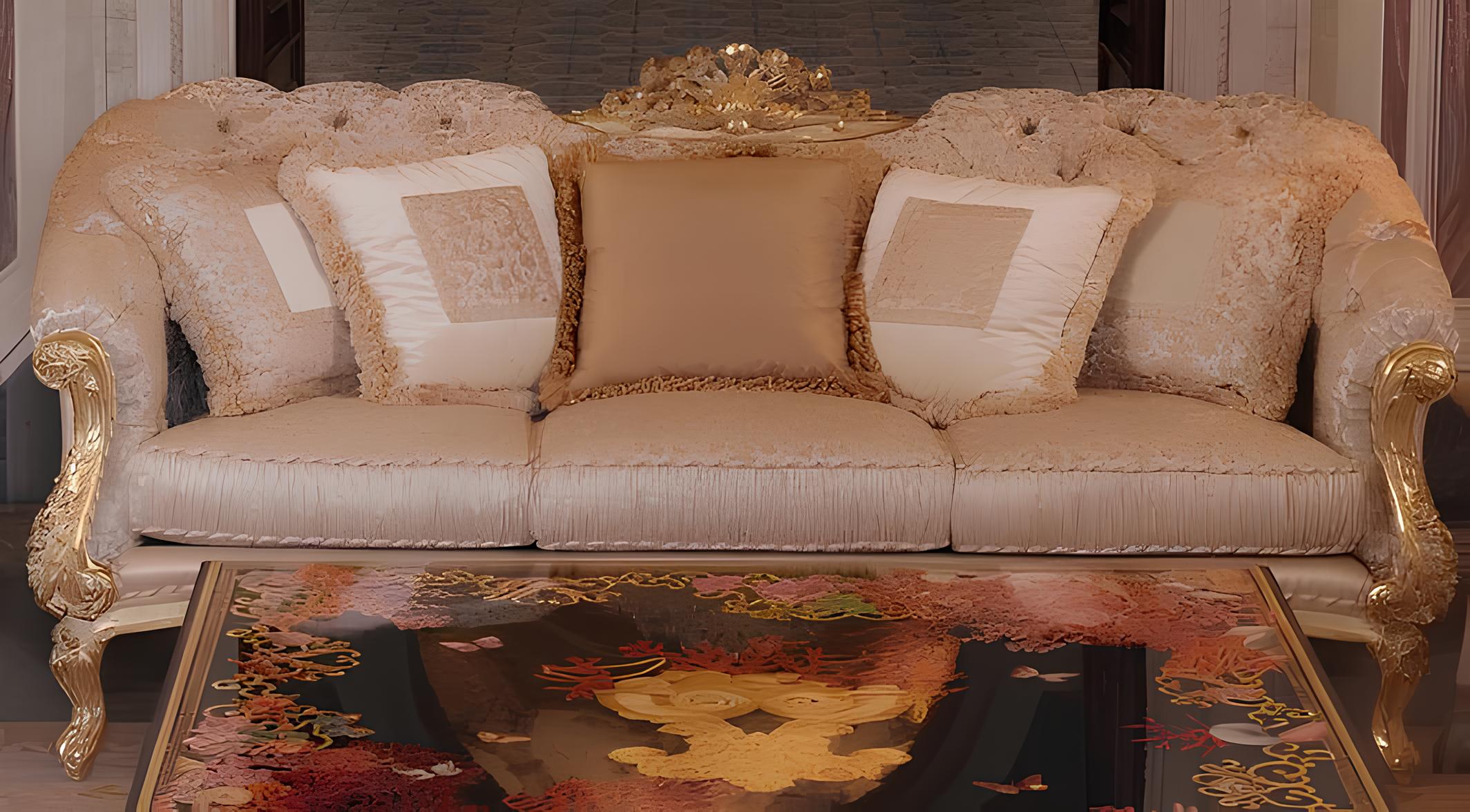 Chesterfield Klassischer Dreisitzer Sofa Wohnlandschaft Textilsofa 3 Sitz Couch
