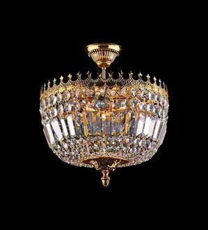 Kronleuchter Deckenleuchter Luxus Gold Deckenlampe Lüster Kristall Art
