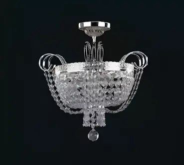 Deckenlampe Lüster Kristall Deckenleuchter Lampe Kronleuchter Silber