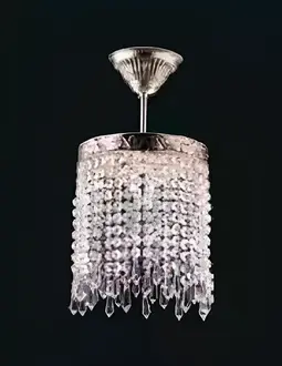 Lüster Deckenleuchter Kronleuchter Silber Deckenlampe Kristall Lampe