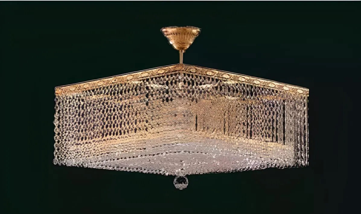 Luxus Lüster Deckenleuchter Gold Kronleuchter Deckenlampe Kristall Art