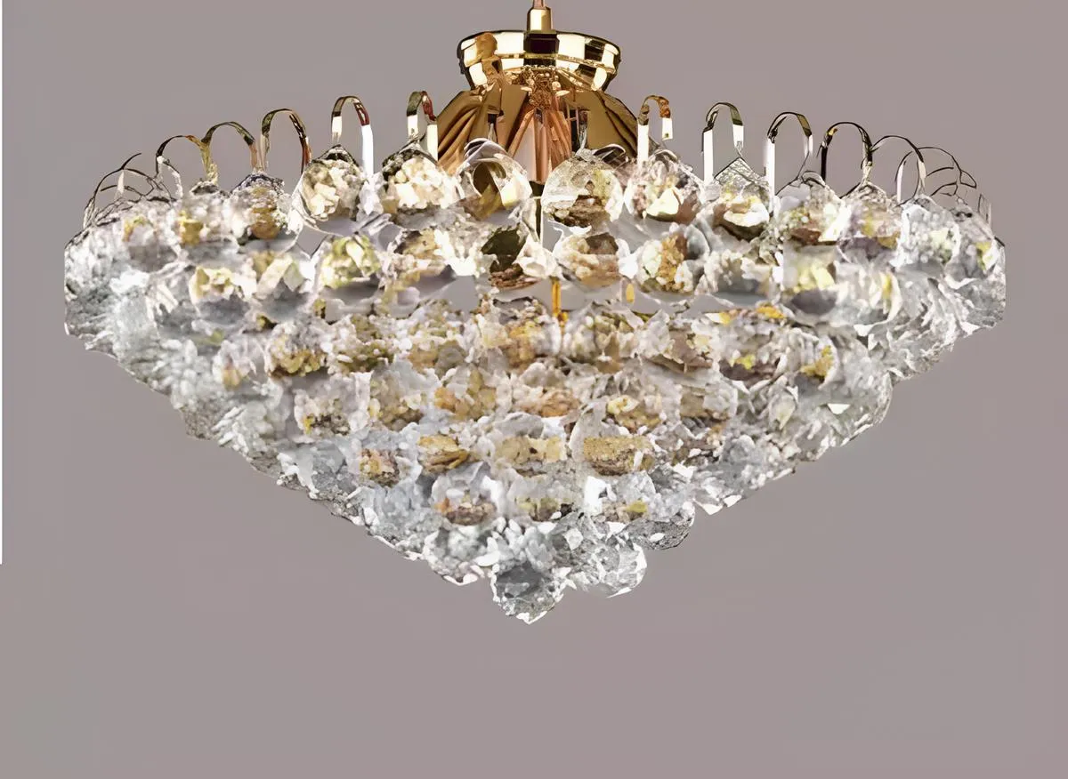 Deckenleuchter Luxus Gold Kronleuchter Deckenlampe Lüster Kristall Art