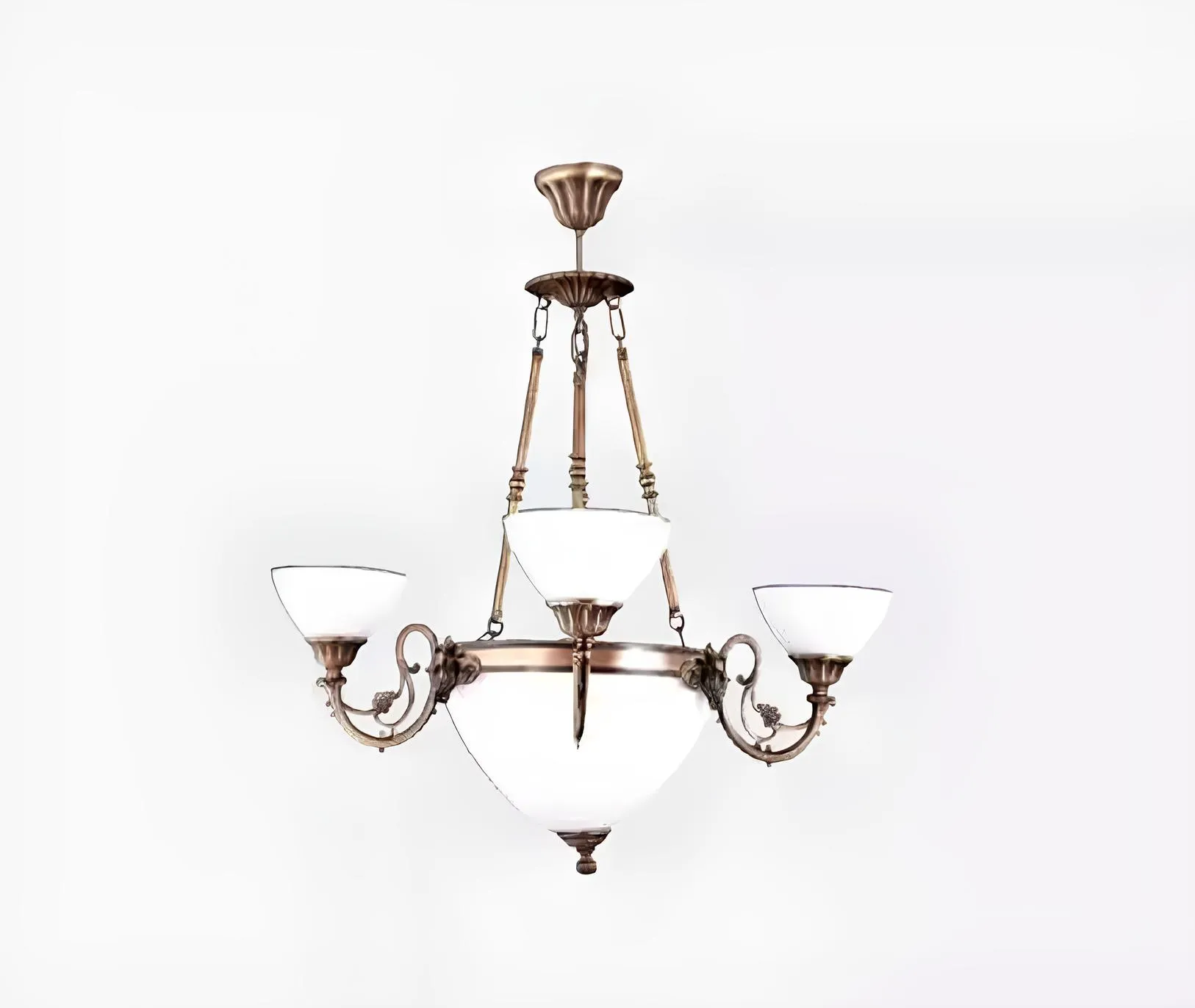 Deckenlampe Deckenleuchter Kronleuchter Lampe Lüster Glas Art Weiß