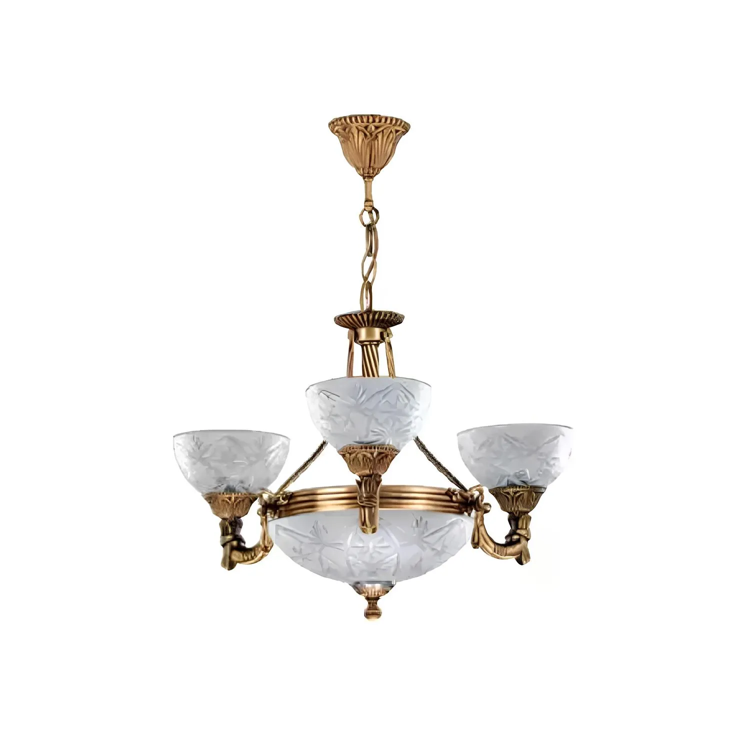 Deckenlampe Lüster Deckenleuchter Lampe Kronleuchter Glas Grau Gold