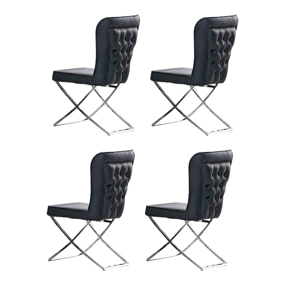 Stühle Esszimmerstühle Stuhl Set Esszimmer Gruppe Essgarnitur 4tlg Grau Stoff