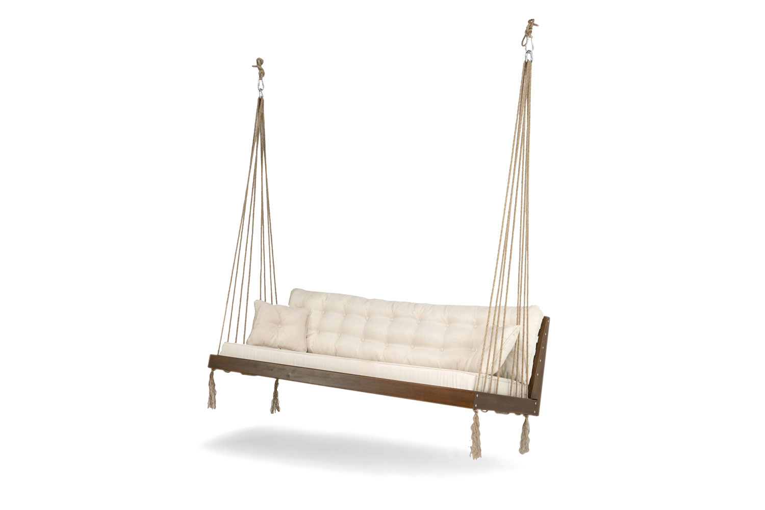Stilvolles Hängesofa Designer Gartenmöbel Terrassen Holz Polstersofa
