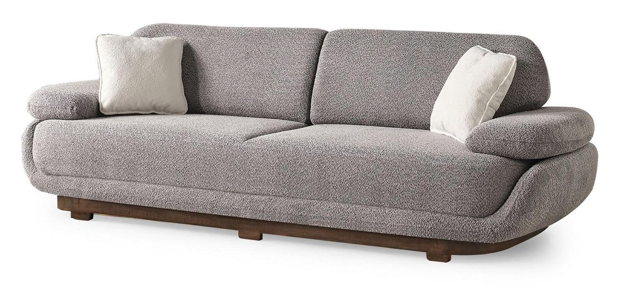 Grau Dreisitzer Sofa Couch Polstermöbel Moderne Design Textil Einrichtung