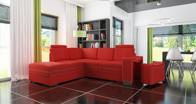 LEDERSOFA BETTKASTEN SCHLAFSOFA LEDERECKCOUCH ECKCOUCH ECKSOFA MIT BETTFUNKTION