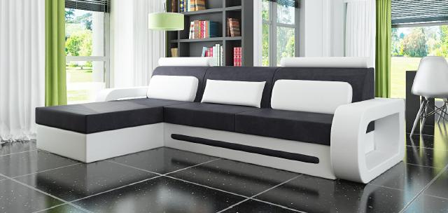 Designer Ecksofa Sofa Couch Ecke Polster Garnitur Stoffsofa Leder Textil Stoff