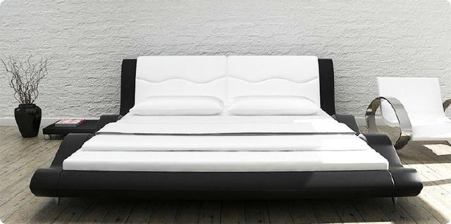 Wasserbett Komplett Lederbett Polsterbett mit Matratze Neu MORSKIE Bett Betten