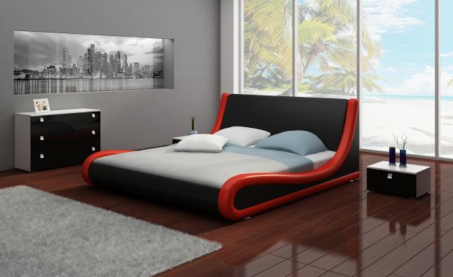 Lederbett Polsterbett mit Matratze Neu NIKLAS Wasserbett Bett Betten Komplett