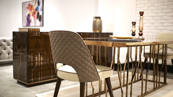 Design Stuhl Stoff Polster Luxus Möbel Esszimmer Modern Einrichtung