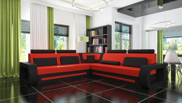 BIG LEDERCOUCH MIT BETTFUNKTION WOHNLANDSCHAFT SOFA LEDERSOFA ECKSOFA SCHLAFSOFA