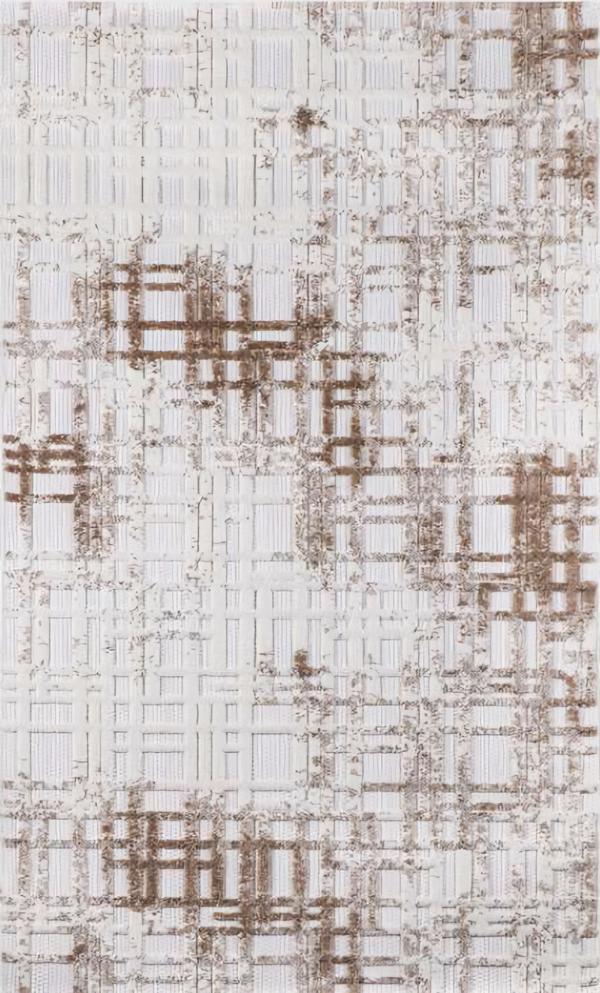 Designer Wohnzimmerteppich Teppich Kurzflor Gradient Beige-Braun Modern