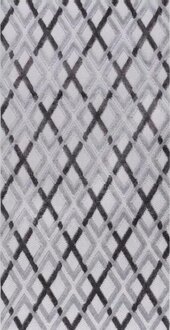 Grau-Schwarz Teppich Kurzflor Raute Design Wohnzimmer Arbeitszimmer Teppiche