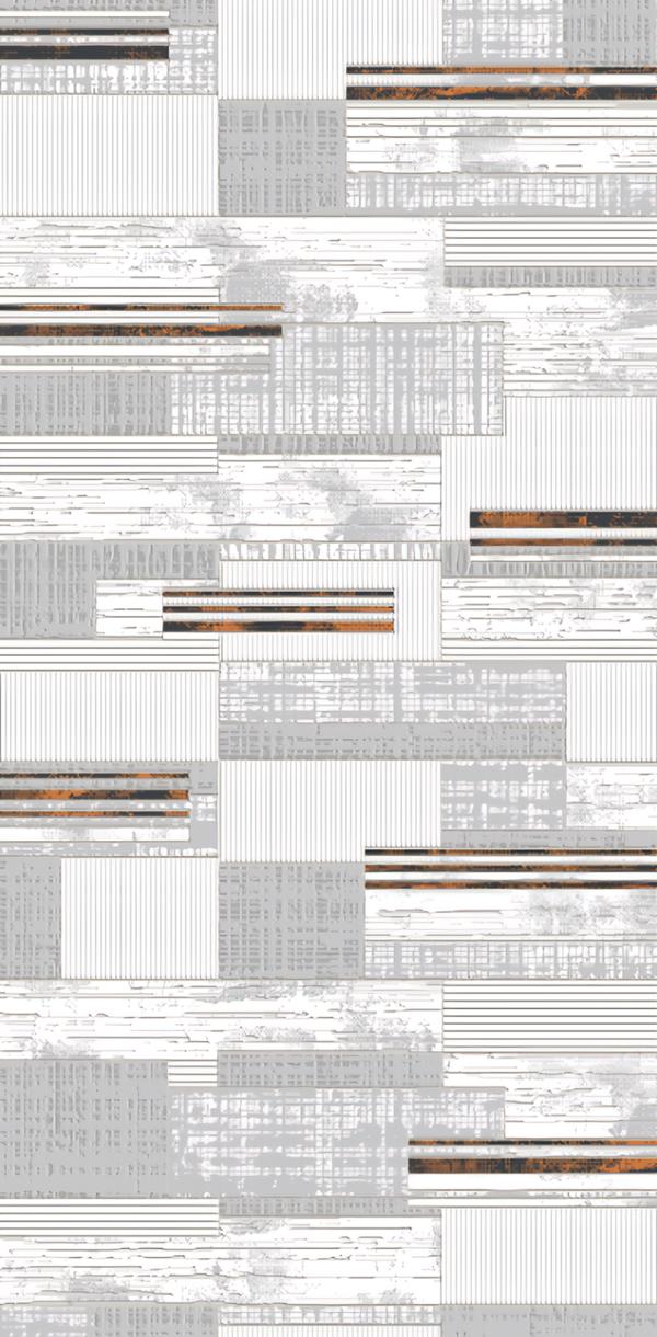 Teppich Wohnzimmerteppich Schlafzimmer Kurzflor Grau Silber Linien Muster