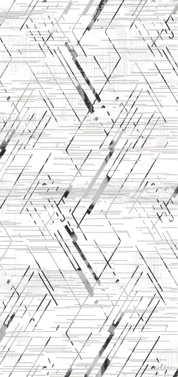 Wohnzimmerteppich Teppich Bodenteppich Grau Linien Muster Kurz Flor Weiß