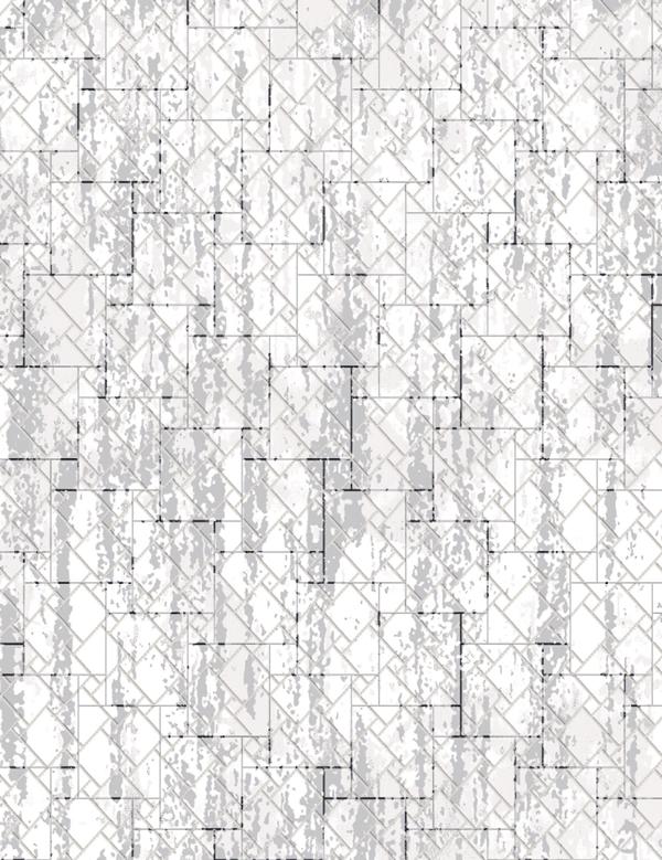 Teppich Kurz Flor Quadratischen Mustern Design Grau Wohnzimmer Flur