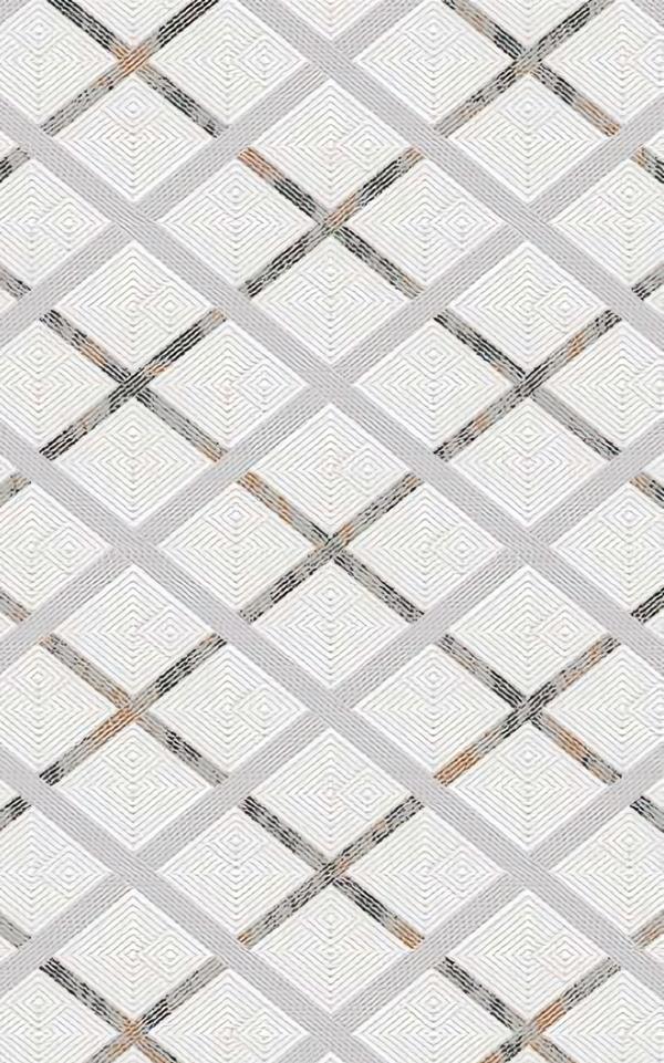 Kurzflor Teppich Wohnzimmerteppich Linien Gitter Muster Silber Design Teppiche