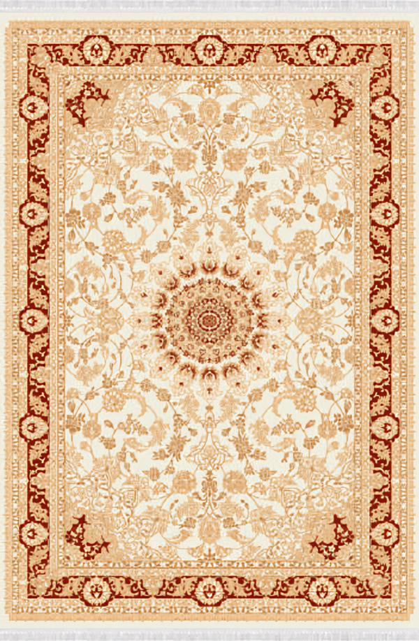 Kunstteppich Orientteppich Teppich Klassisch Vintage Kurzflor Beige Rot