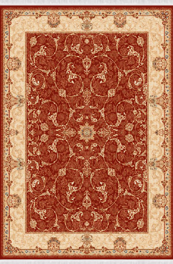 Orientalisch Teppich Klassisch Kunstteppich Kurzflor Bordüre Rot Beige