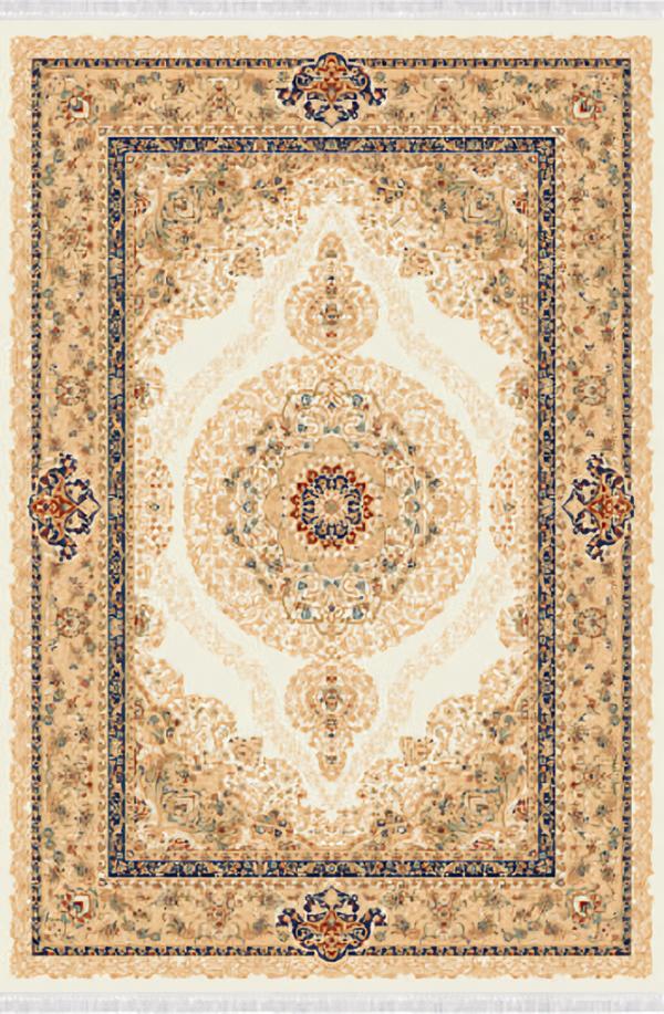 Teppich Orientalisch Fransen Kurzflor Vintage Bordüre Wohnzimmer Beige 150x233