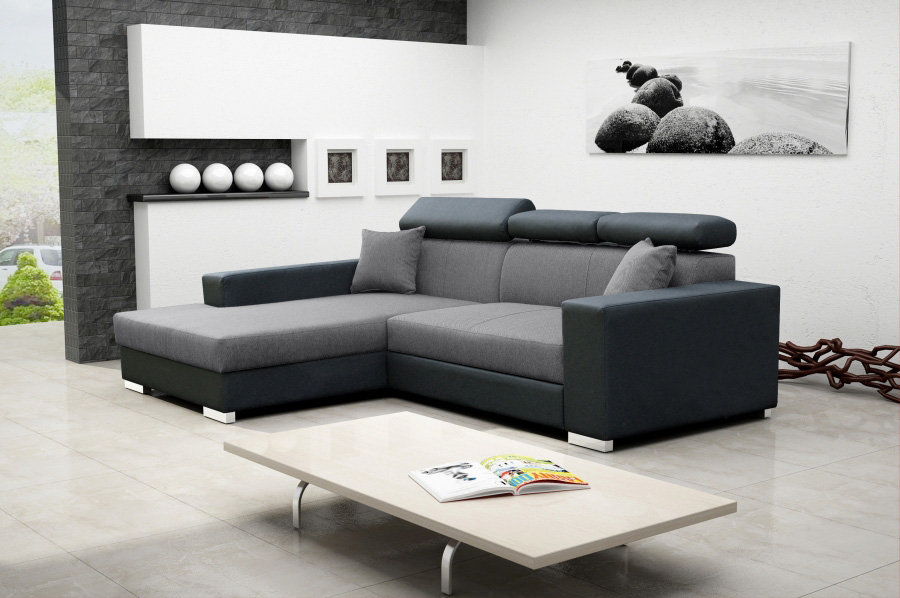Sofa Schlafsofa Designer Sofa mit Bettfunktion + Bettkasten Ecksofa Couch NEU