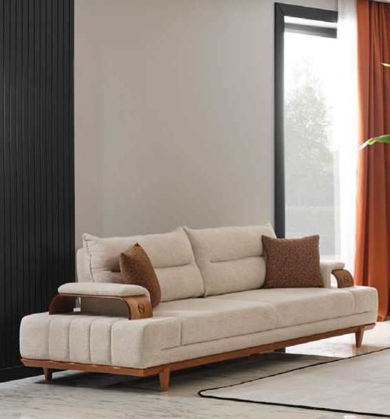 Dreisitzer Polstermöbel Couch 243cm Wohnlandschaft Sofa Sitzpolster