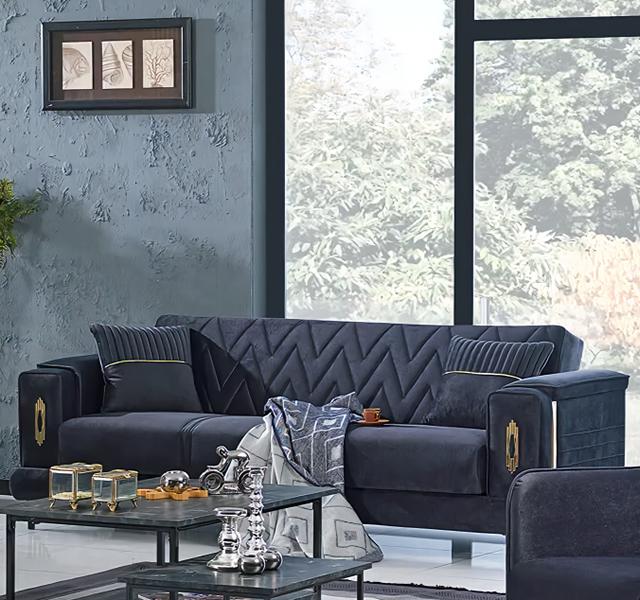 Graues Sofa Dreisitzer Couch Polster Möbel Polstermöbel Polstercouch Sitzmöbel