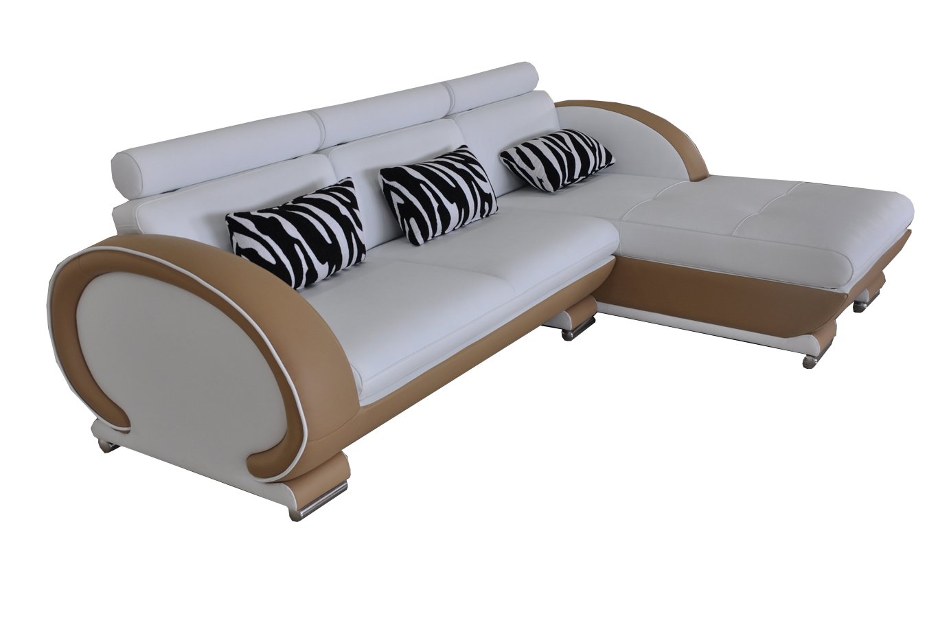 Eck Sofa Leder + USB Eck Garnitur Wohn Ecke Landschaft L Form Design Polster Neu