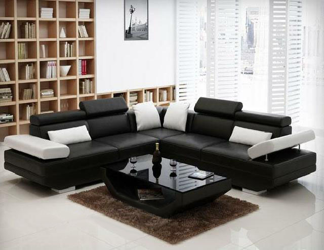Wohnlandschaft Polster Ecke Eck Sofa mit USB Garnitur Landschaft Leder AlfredB