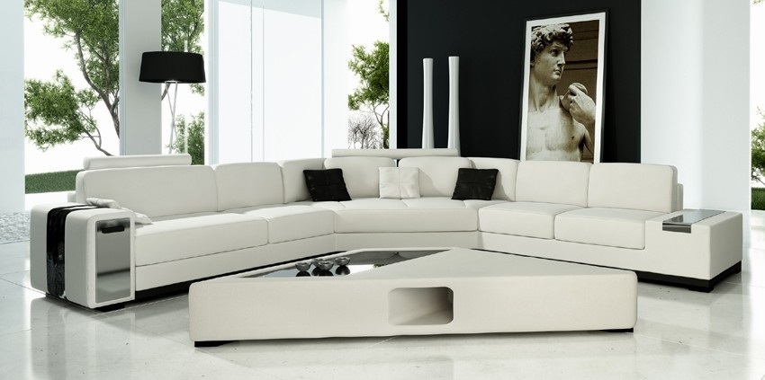 Ledersofa Ecksofa Sofa mit USB,Polster Designer Eckgarnitur Wohnlandschaft Lima